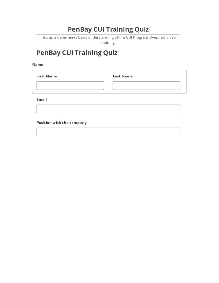 Synchronize PenBay CUI Training Quiz Salesforce
