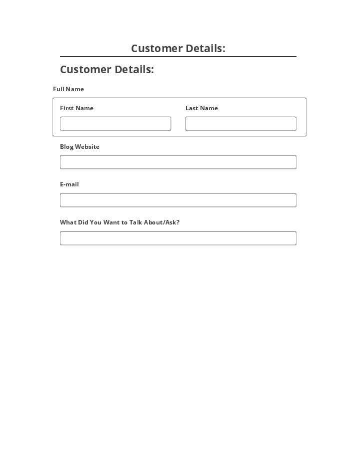 Arrange Customer Details: Salesforce