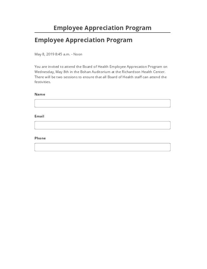 Pre-fill Employee Appreciation Program Netsuite