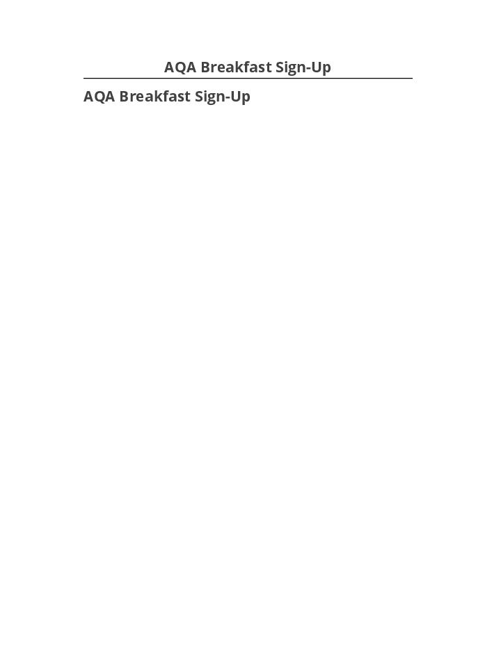 Arrange AQA Breakfast Sign-Up Microsoft Dynamics
