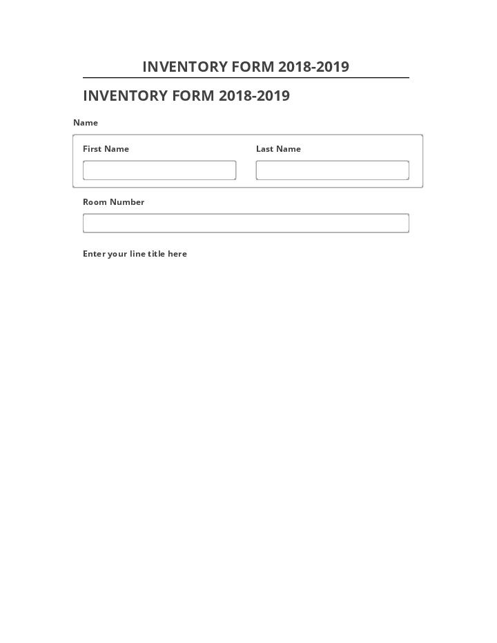 Arrange INVENTORY FORM 2018-2019 Salesforce