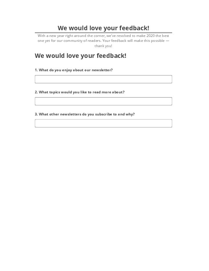 Manage We would love your feedback! Netsuite