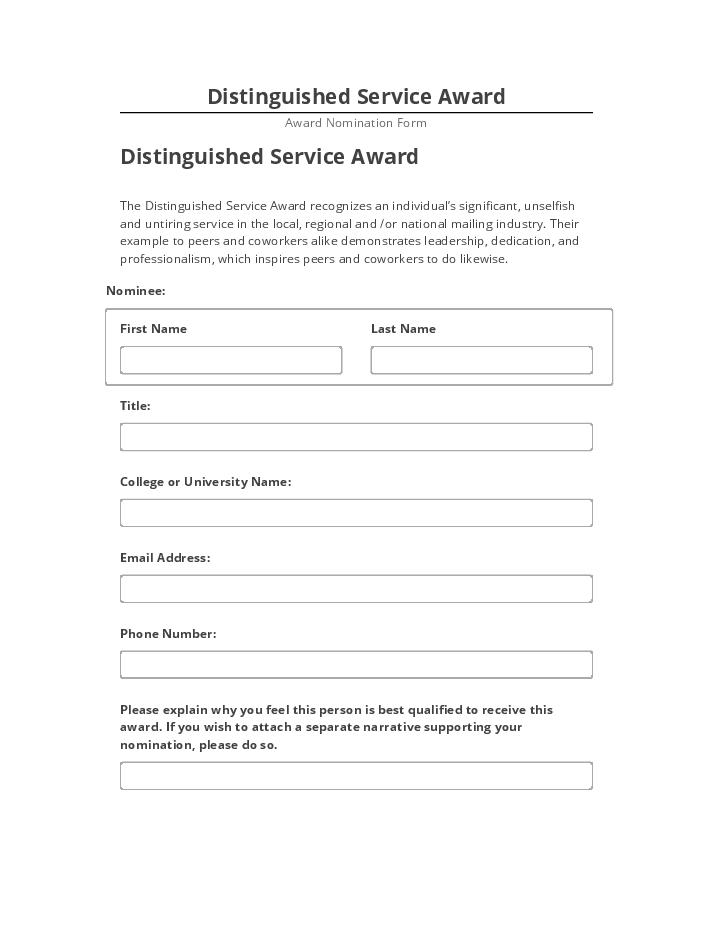 Export Distinguished Service Award Salesforce