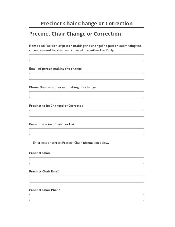 Update Precinct Chair Change or Correction Microsoft Dynamics