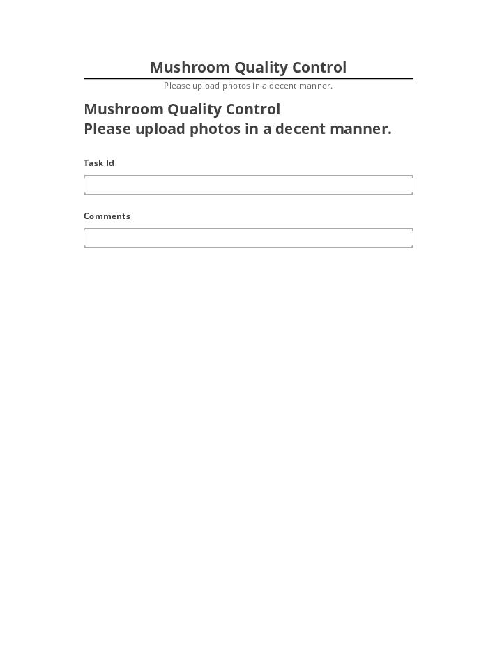 Pre-fill Mushroom Quality Control Netsuite