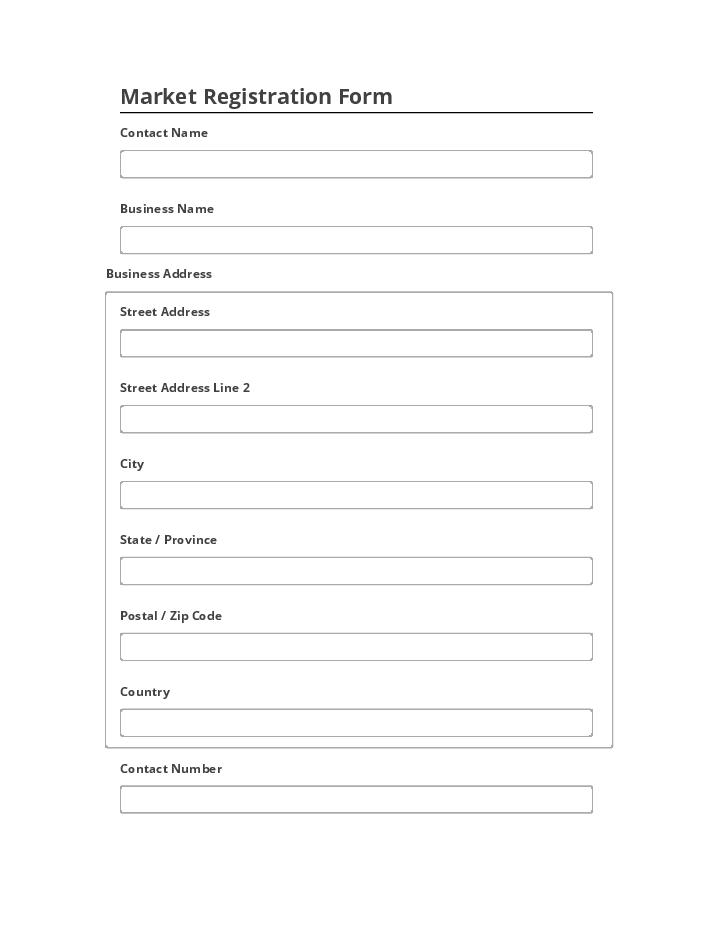 Arrange Market Registration Form Salesforce