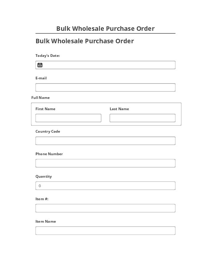 Synchronize Bulk Wholesale Purchase Order