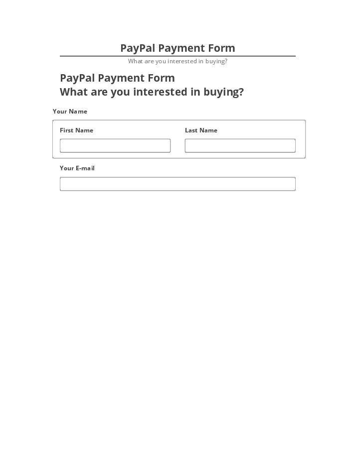 Export PayPal Payment Form