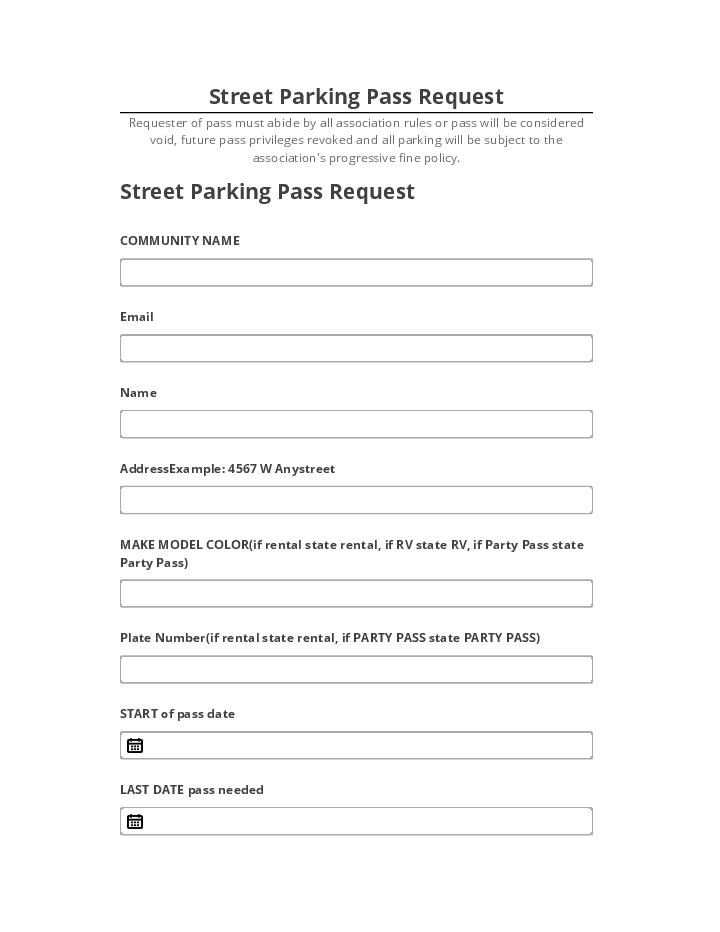 Arrange Street Parking Pass Request Netsuite