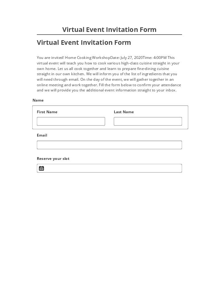 Incorporate Virtual Event Invitation Form