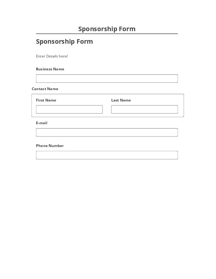 Integrate Sponsorship Form Salesforce