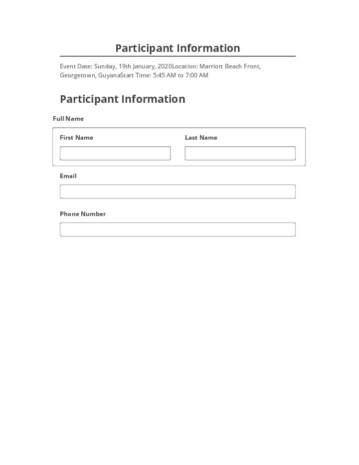 Arrange Participant Information Salesforce