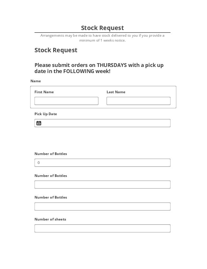 Export Stock Request Salesforce