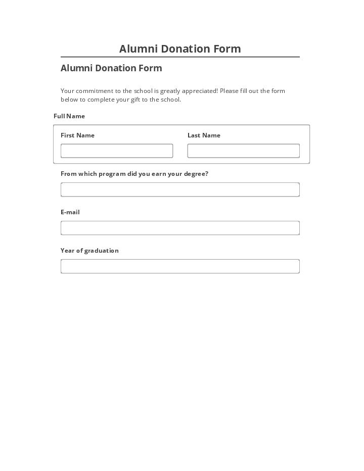 Update Alumni Donation Form Netsuite