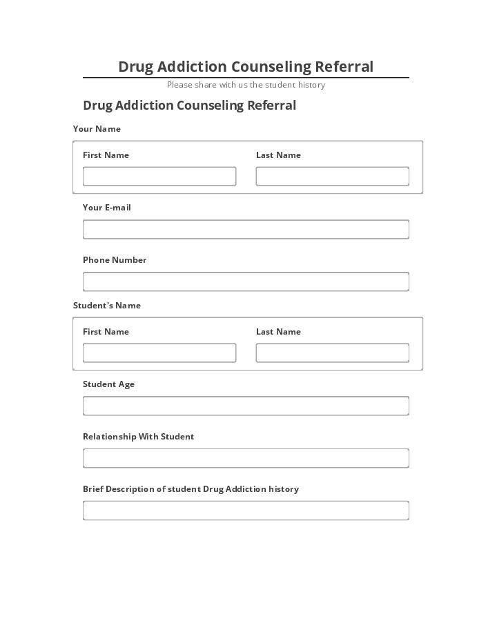 Pre-fill Drug Addiction Counseling Referral
