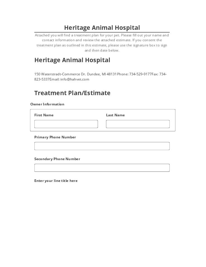 Manage Heritage Animal Hospital