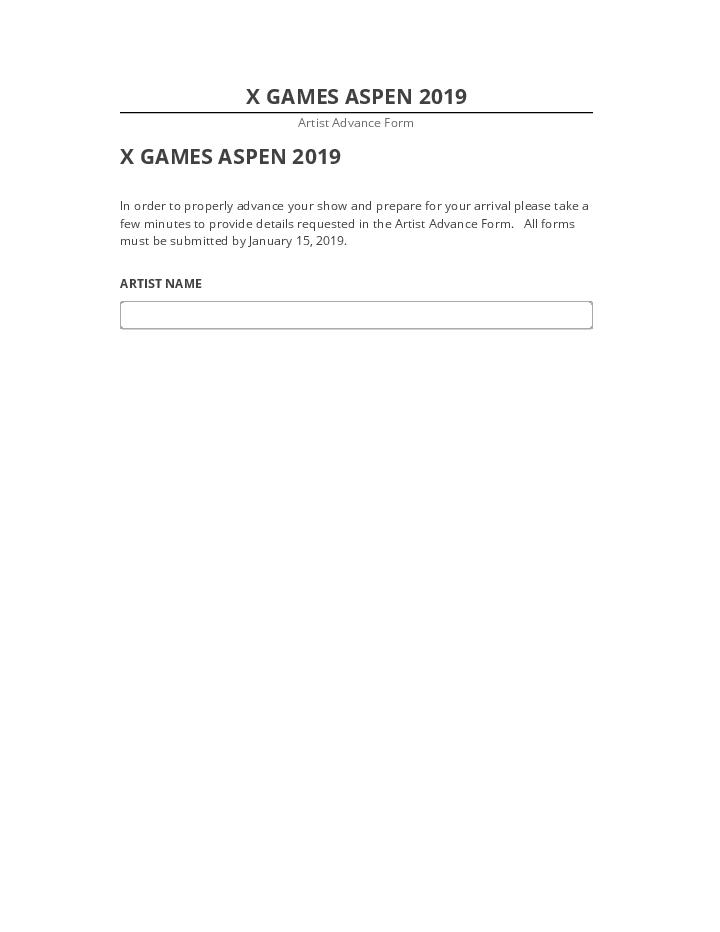Pre-fill X GAMES ASPEN 2019 Salesforce