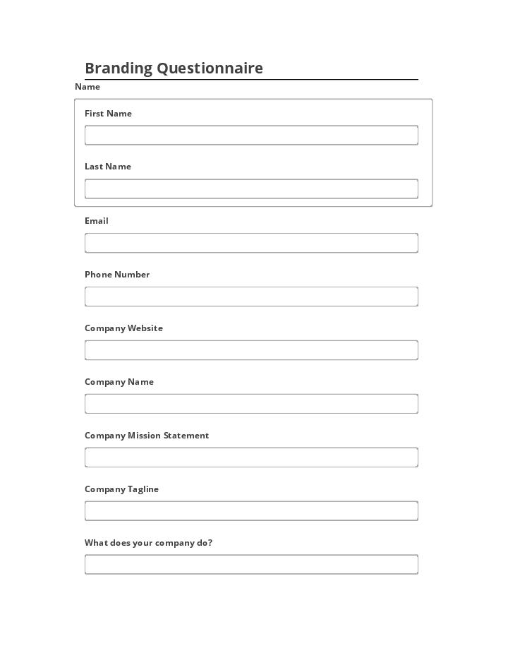 Integrate Branding Questionnaire Salesforce