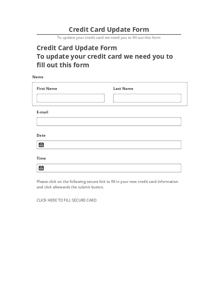 Incorporate Credit Card Update Form