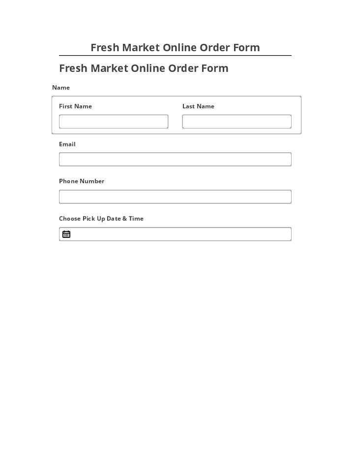 Export Fresh Market Online Order Form Salesforce