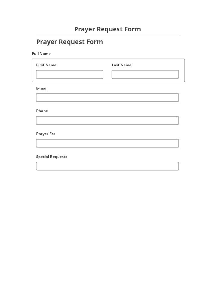 Manage Prayer Request Form