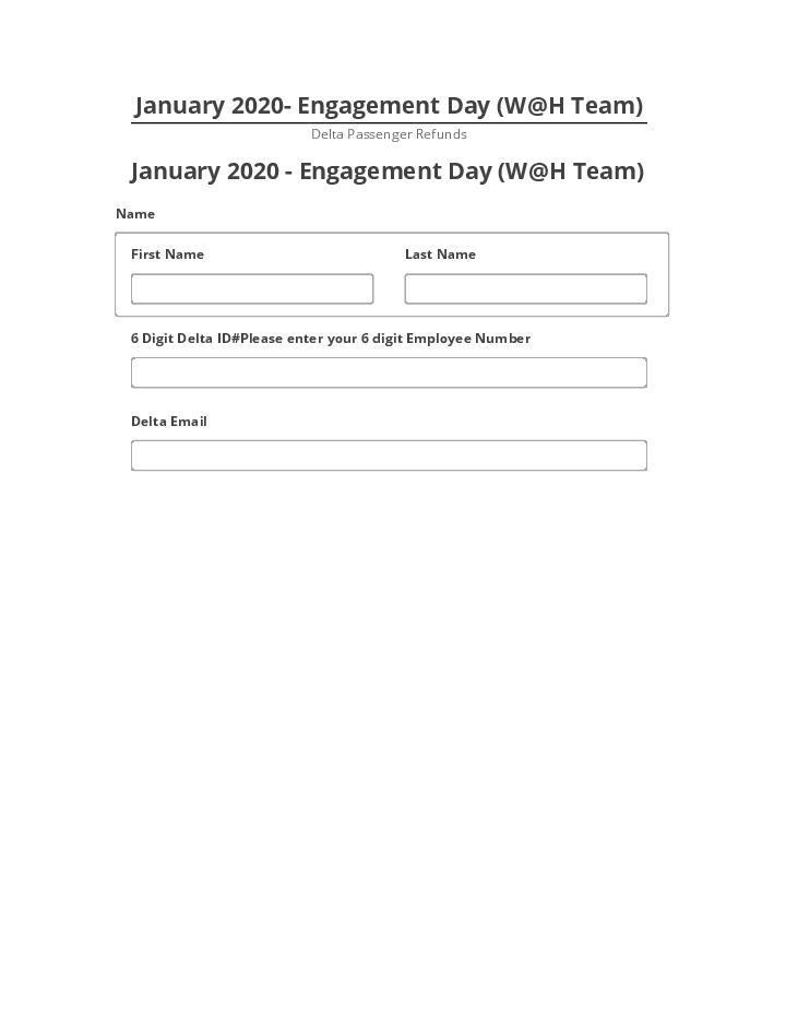 Arrange January 2020- Engagement Day (W@H Team) Salesforce