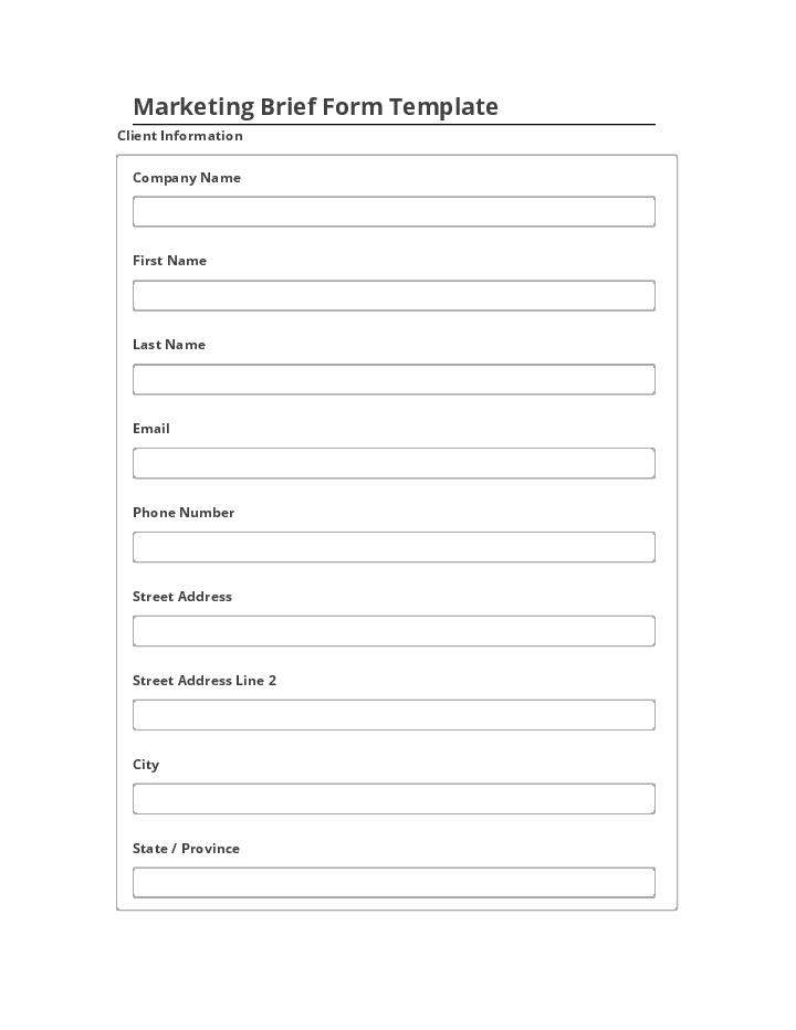 Incorporate Marketing Brief Form Template Netsuite
