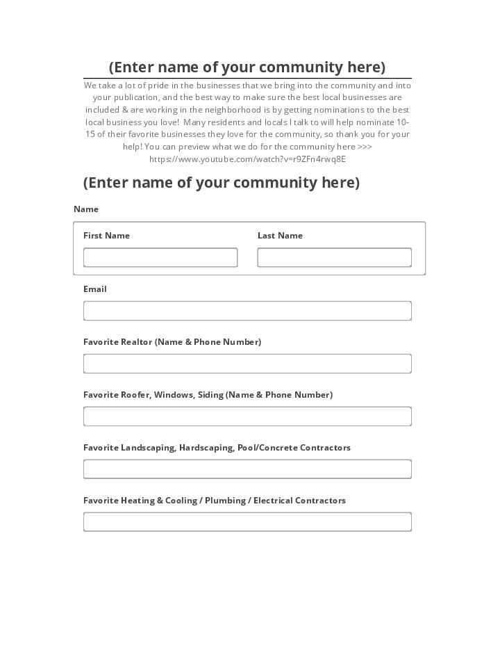 Pre-fill (Enter name of your community here) Salesforce