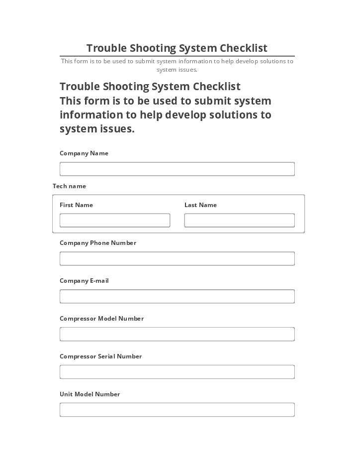 Arrange Trouble Shooting System Checklist Salesforce