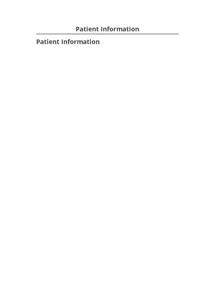 Arrange Patient Information Netsuite