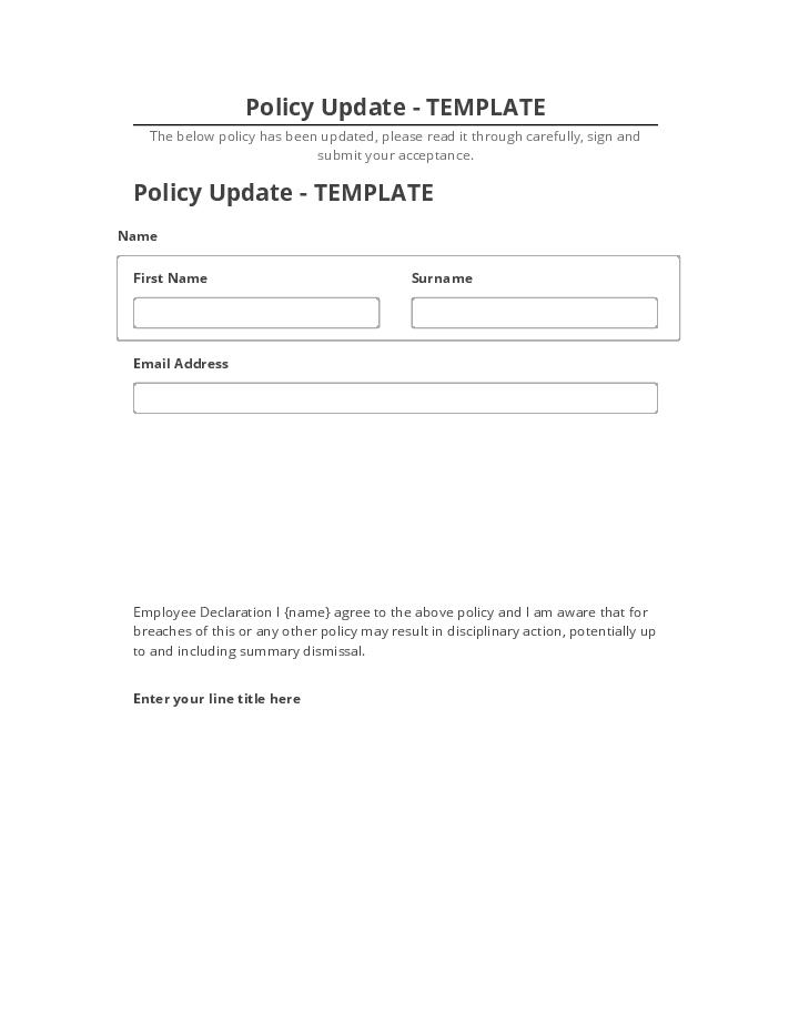 Integrate Policy Update - TEMPLATE Microsoft Dynamics