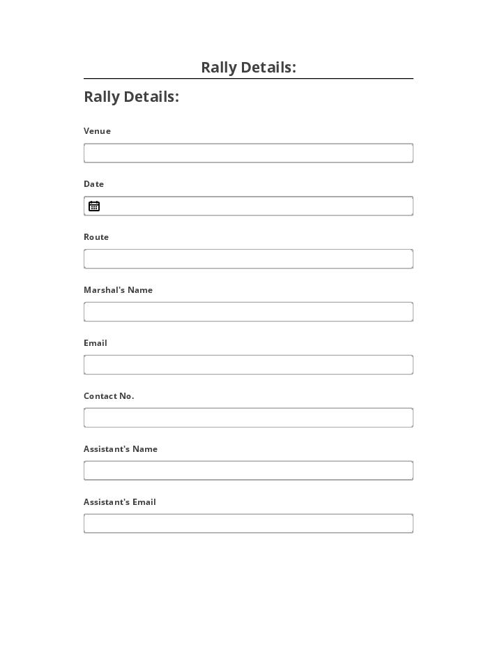 Arrange Rally Details: Salesforce