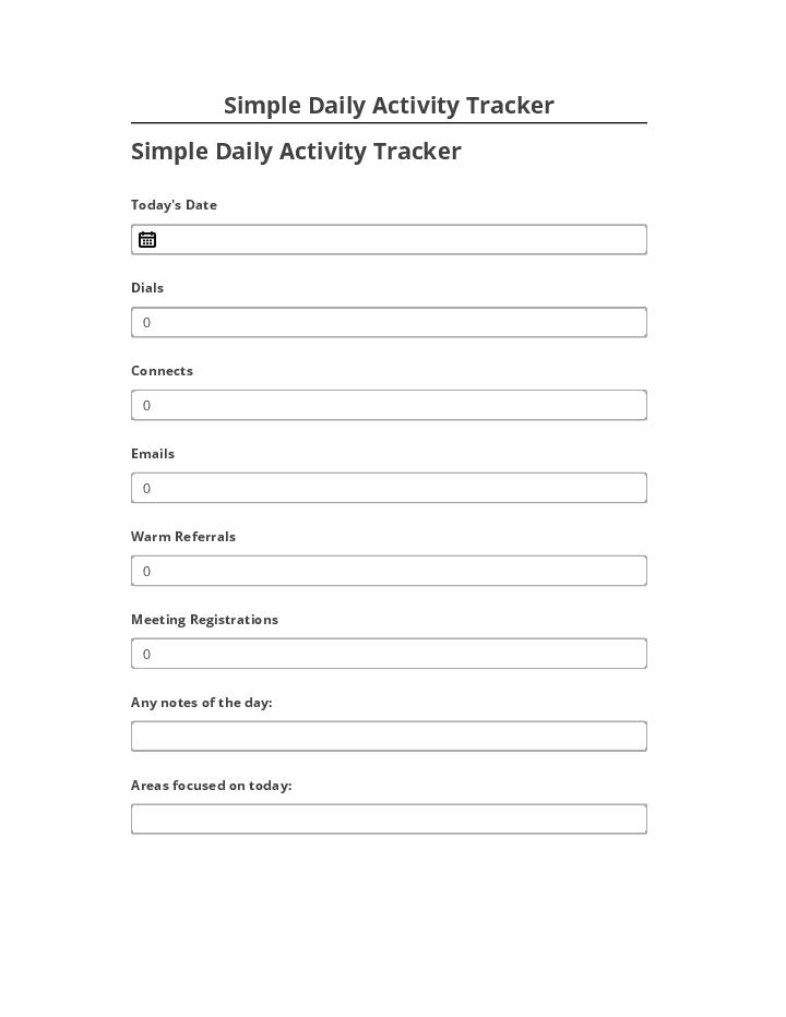 Manage Simple Daily Activity Tracker Netsuite