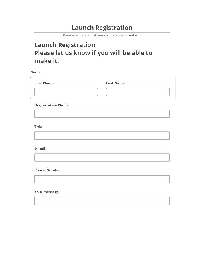 Arrange Launch Registration