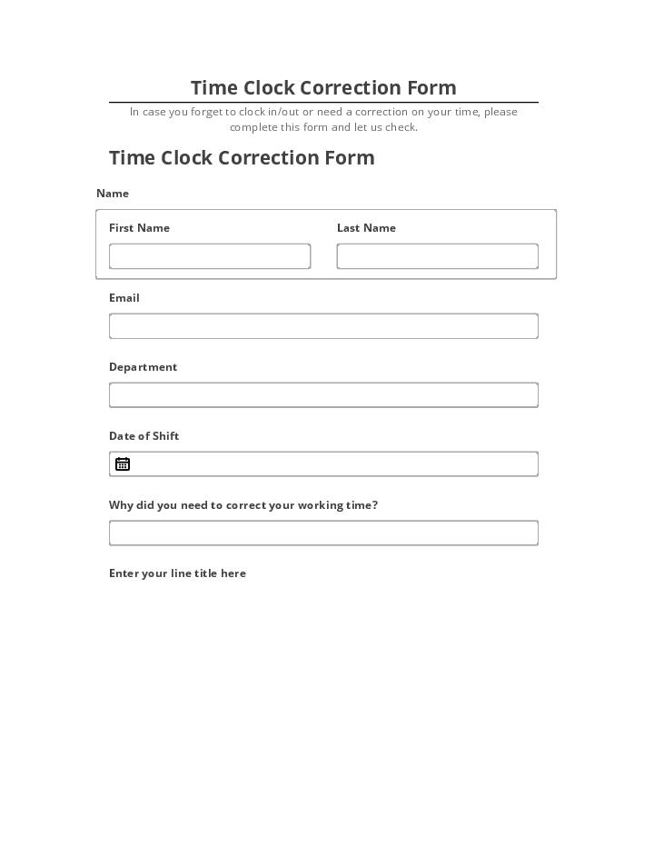 Integrate Time Clock Correction Form