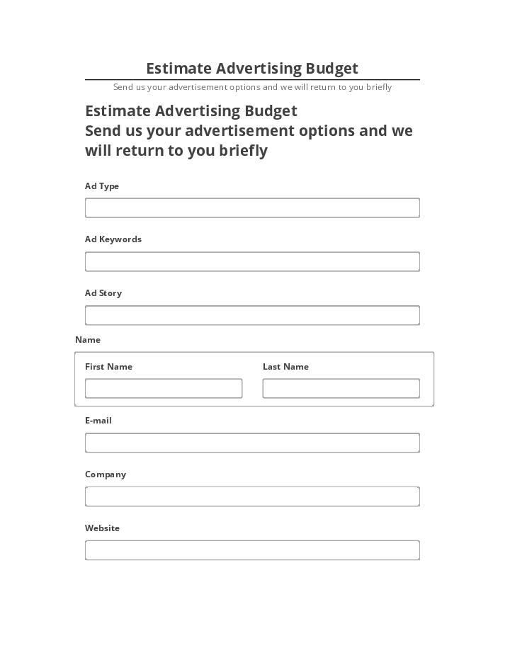 Incorporate Estimate Advertising Budget