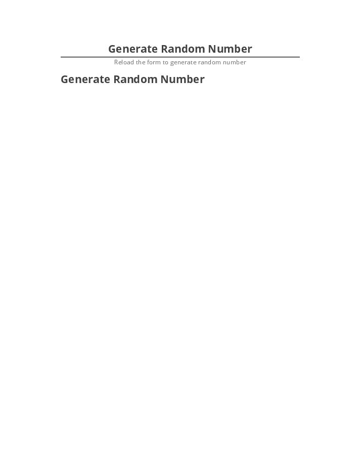 Arrange Generate Random Number Salesforce