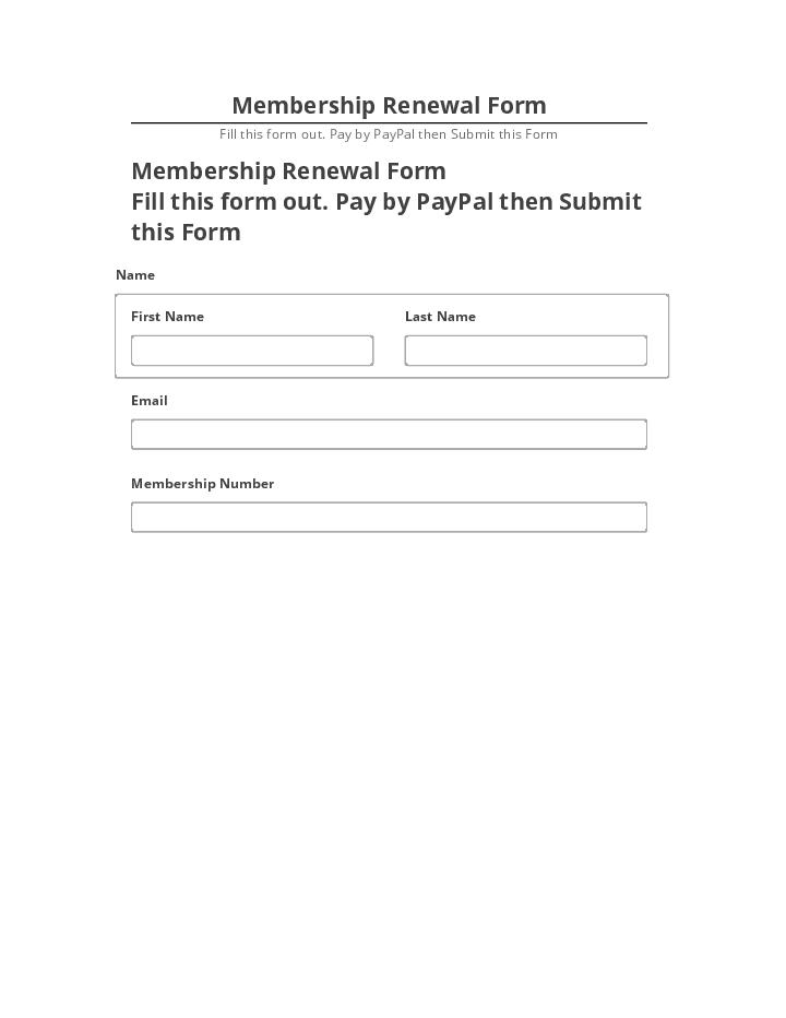 Synchronize Membership Renewal Form