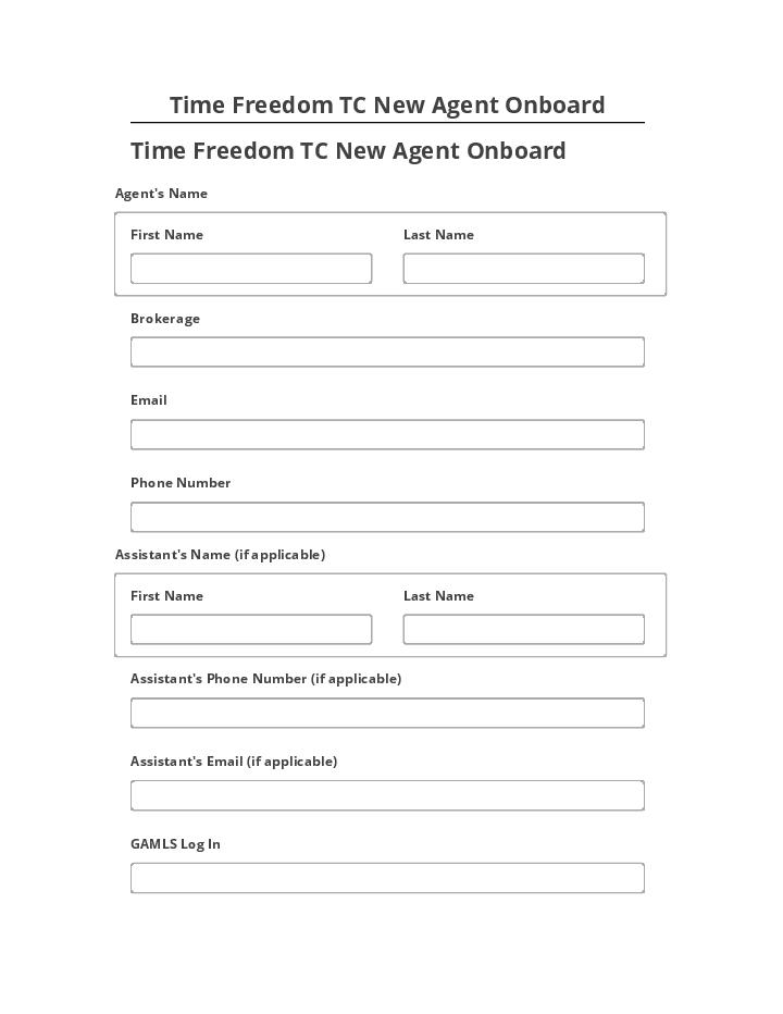 Automate Time Freedom TC New Agent Onboard Salesforce