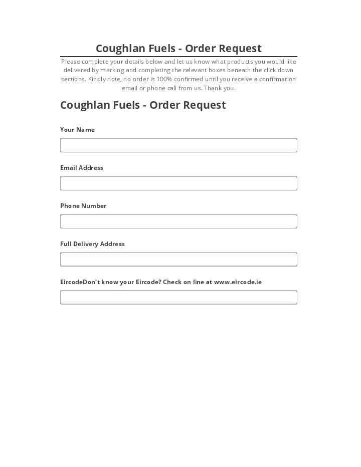 Arrange Coughlan Fuels - Order Request
