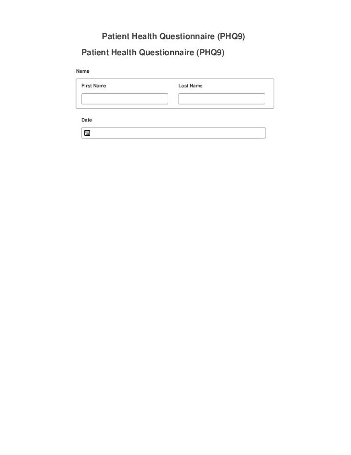 Export Patient Health Questionnaire (PHQ9)