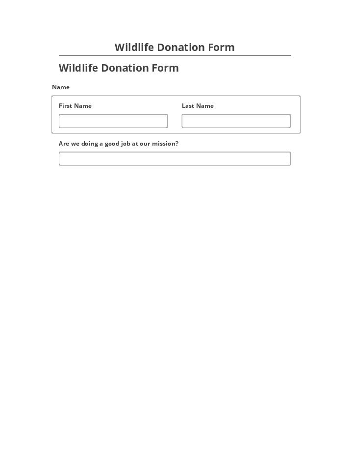 Manage Wildlife Donation Form Netsuite