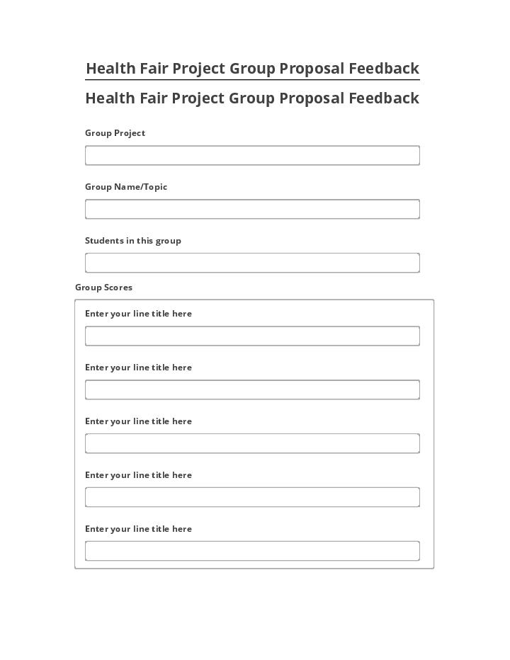 Integrate Health Fair Project Group Proposal Feedback