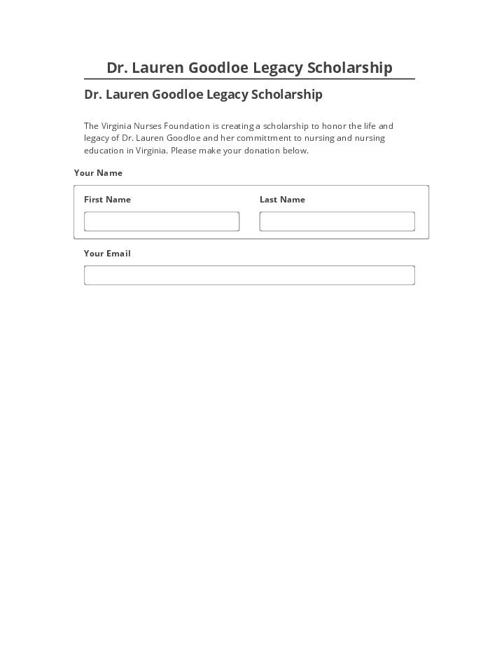 Extract Dr. Lauren Goodloe Legacy Scholarship Netsuite
