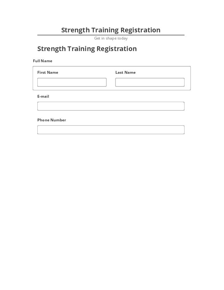 Update Strength Training Registration Salesforce