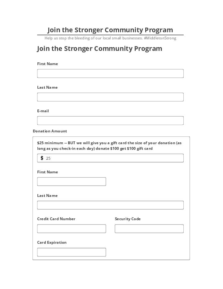 Update Join the Stronger Community Program Salesforce