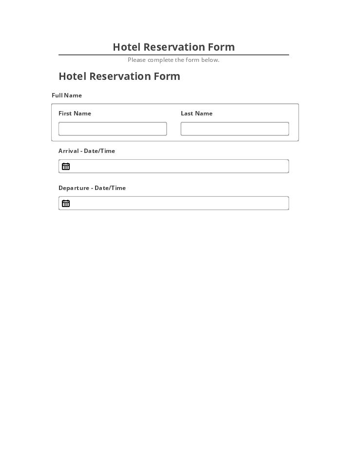 Update Hotel Reservation Form