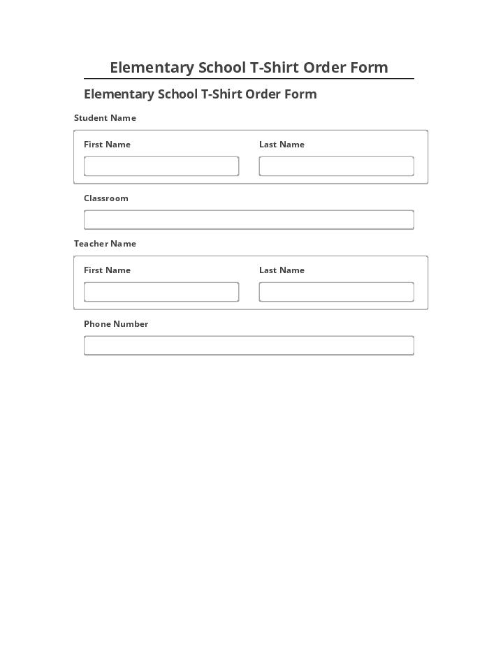 Automate Elementary School T-Shirt Order Form