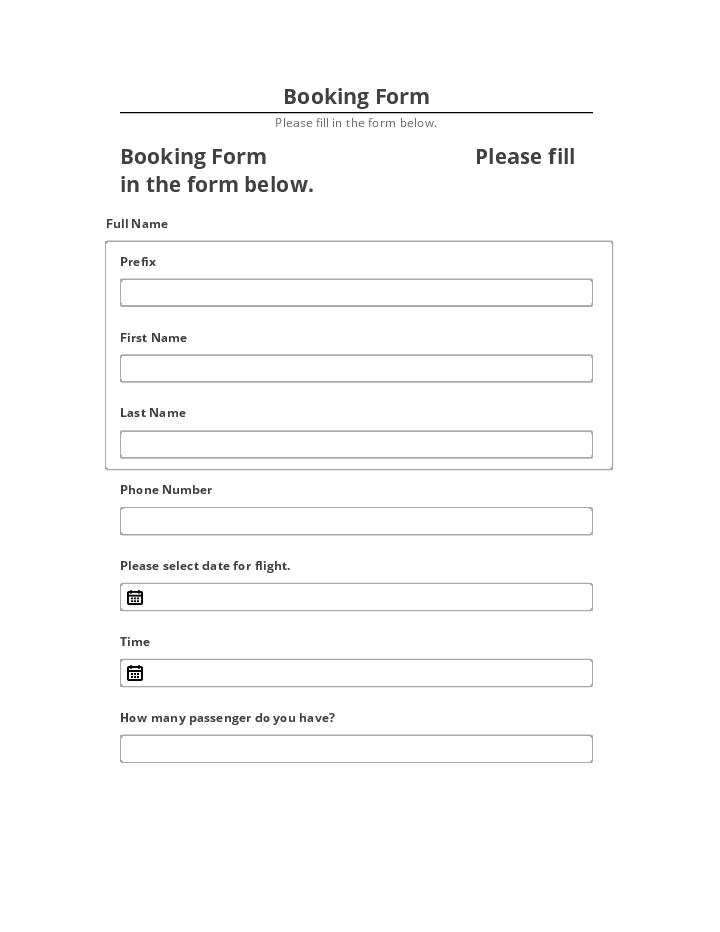 Incorporate Booking Form Salesforce