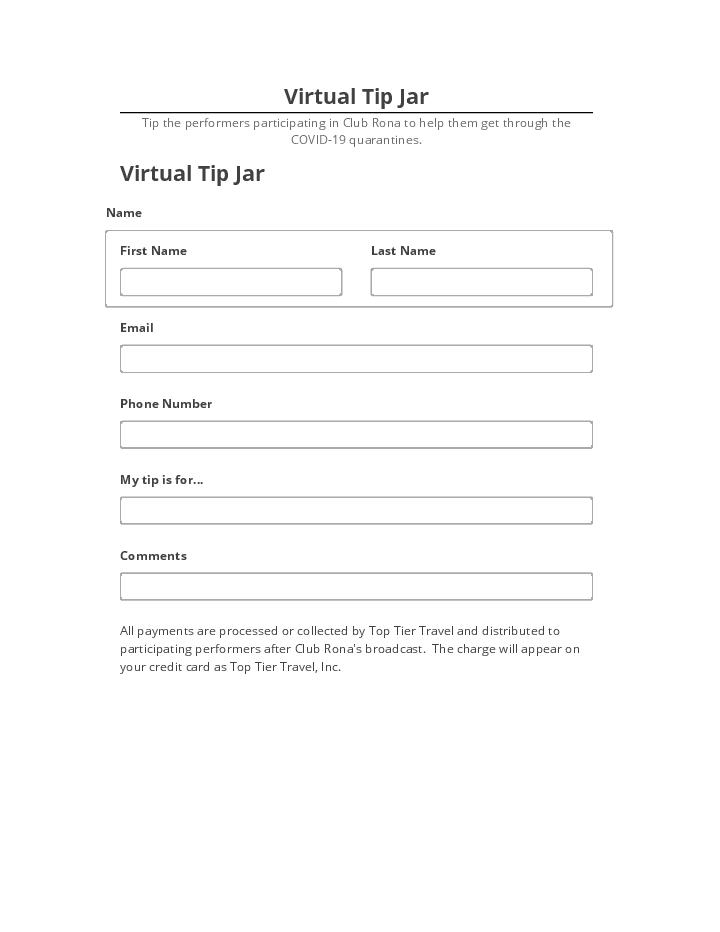 Pre-fill Virtual Tip Jar